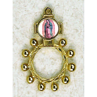 Bulk Lady of Guadalupe Gold Tone Finger Rosary
