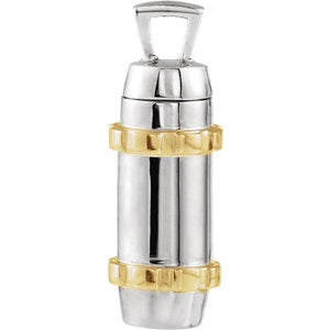 14K White & Yellow 30.3x10.8 MM Cylinder Ash Holder Pendant