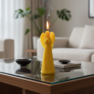 Hand poured Pure Tall Angel Beeswax Candle