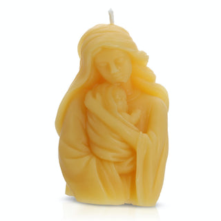 Virgin Mary and Child Torso Beeswax Pillar Candle