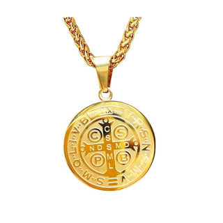 Gold-Plated St. Benedict Medal Necklace