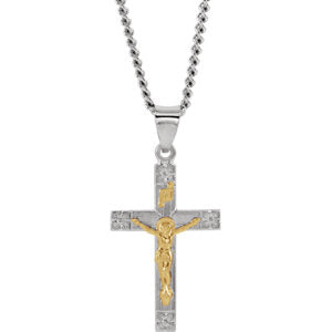 Two-Tone Crucifix Necklace