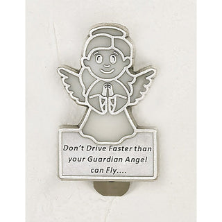 3-pack - Don't Drive Faster Than Your Guardian Angel Can Fly Glow in the Dark Visor Clip