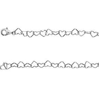 20-inch Heart Link Chain with Lobster Clasp - Sterling Silver