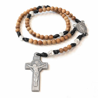 Handmade Olive Wood Miraculous Medal Medjugorje Rosary - main product image | CatholicShop.com