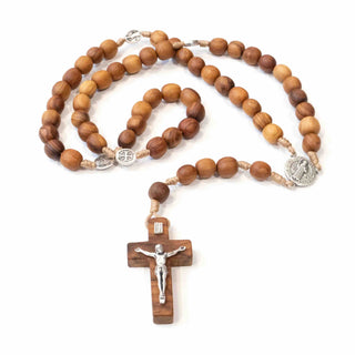 Medjugorje Olive Wood St. Benedict Guardian Rosary - main product image | CatholicShop.com