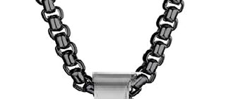 Stainless Steel St. Michael Medal for Men - Ionized Blue