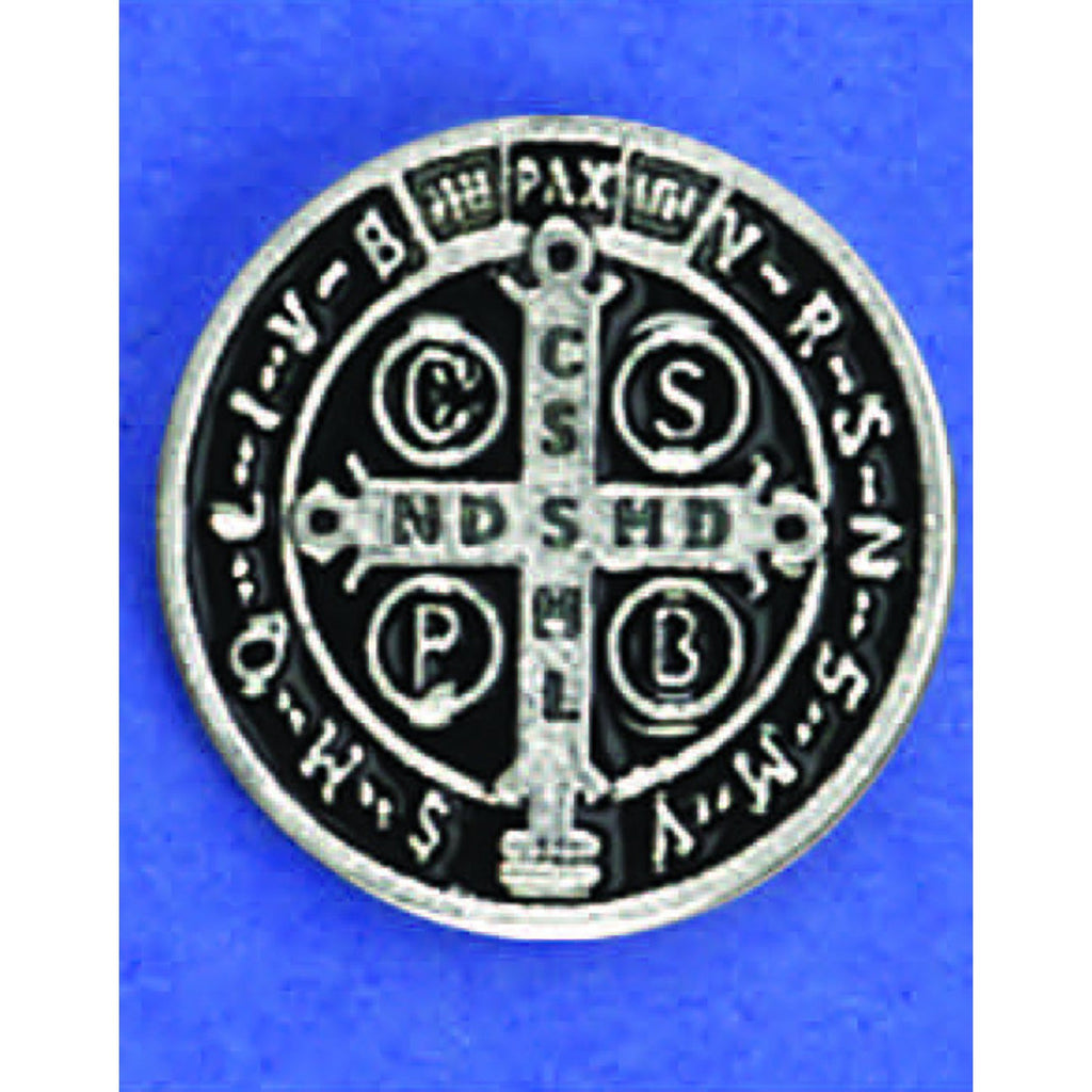 Saint Benedict Lapel Pin 6-Pack Silver & Black | Catholic Shop ...