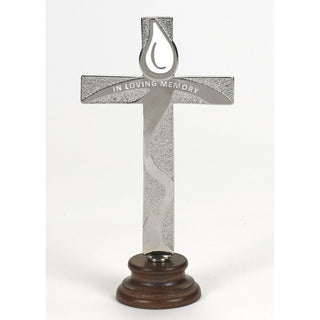 15-pack - In Loving Memory Silver Tone Standing Cross - 2 Options