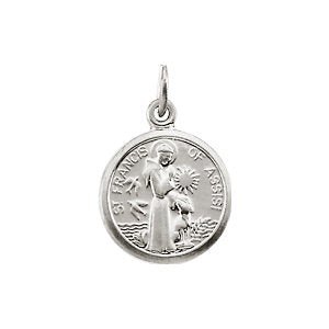 Sterling Silver 10.15x12 MM St. Francis of Assisi Medal