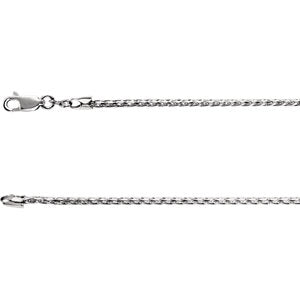 18-inch Diamond Cut Wheat Chain with Lobster Clasp - Sterling Silver