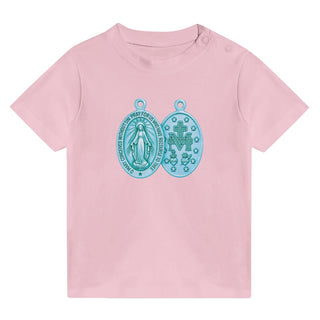 Teal Miraculous Medal Baby T-Shirt - view 3