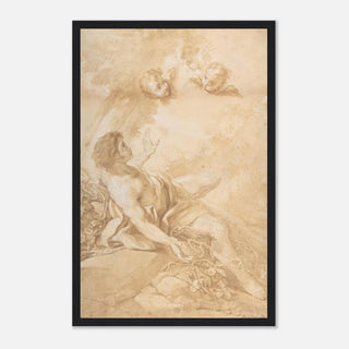 Sepia Figure and Cherubs Framed Print - view 22