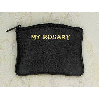 6-Pack - White Leather Rosary Pouch- 3" x 2-1/2"