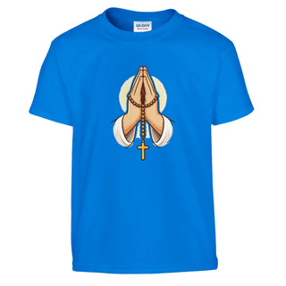 Praying Hands with Rosary Kids T-Shirt - view 6