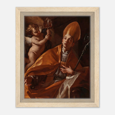 Saint Januarius with Angel by Solimena Framed Canvas