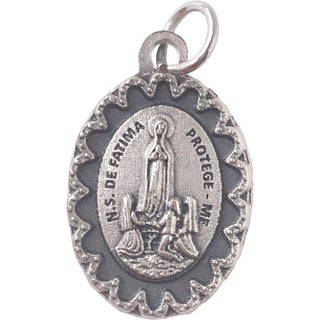 Bulk Our Lady of Fatima Spanish Medals with Scalloped Frame