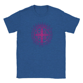 St. Benedict Medal Purple Gradient T-Shirt - view 12