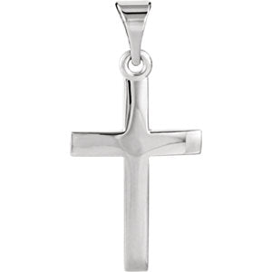 14K White 17x11.5 MM Cross Pendant