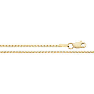 20-inch Diamond Cut Wheat Chain with Lobster Clasp - 14K Yellow Gold