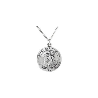 Sterling Silver St. Christopher/Us Army Pendant with Chain