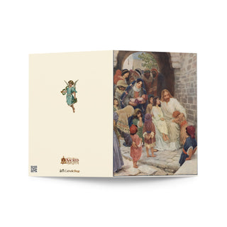 Thank You Teacher Card - Christ Blessing the Children Vintage Bible Print: outside