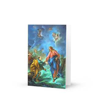 Praying for You Card - Christ Saving Peter on the Water: front