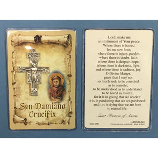 Bulk San Damiano Crucifix with Prayer Card