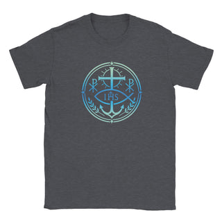 Aqua IHS Cross and Anchor Emblem T-Shirt - view 3