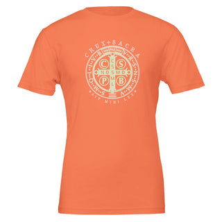 St. Benedict Medal Rose Gold and Sage T-Shirt - view 3