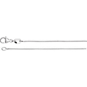 16-inch Diamond Cut Box Chain with Lobster Clasp - Platinum