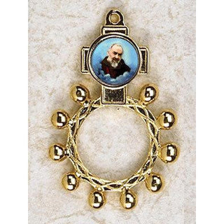 Bulk St Pio Gold Tone Finger Rosary