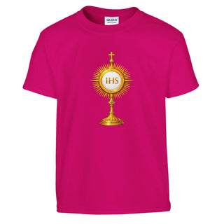 IHS Monstrance Eucharist Kids T-Shirt