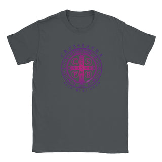 St. Benedict Medal Purple Gradient T-Shirt - view 6