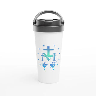Miraculous Medal Blue Gradient Travel Mug
