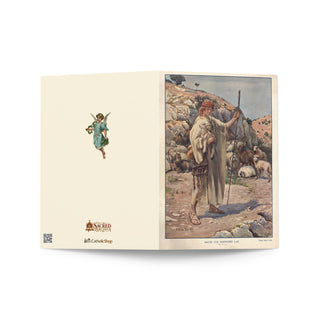 Pet Sympathy Card - David the Shepherd Lad Vintage Bible Print: outside