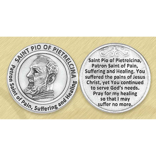 Bulk St Pio Pocket Token - Healing Saint for Pain and Healing
