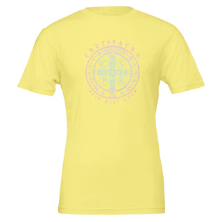 St. Benedict Medal Rose Gold and Sage T-Shirt