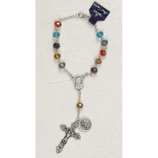 3-pack - St Christopher Auto Rosary - Multi Color Beads