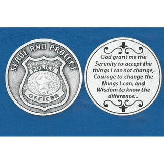 Bulk Christian Token - Serenity - Serve and protect - Police