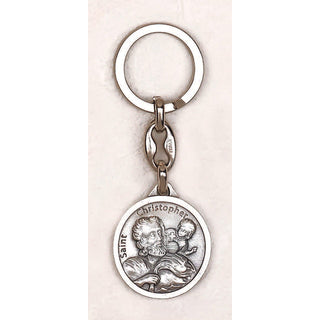 6-pack - Saint Christopher Round Silver Tone - Version 2