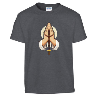 Praying Hands with Rosary Kids T-Shirt - view 7