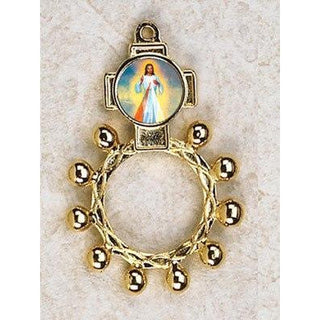 Bulk Divine Mercy Gold Tone Finger Rosary