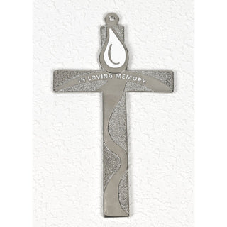 Bulk in Loving Memory Silver Tone Wall Cross - 2 Options