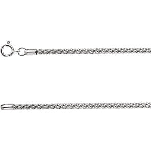 20-inch Popcorn Chain with Spring Ring - Sterling Silver