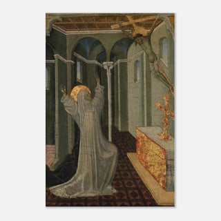Kneeling Saint Before the Crucifix Canvas Print - view 6