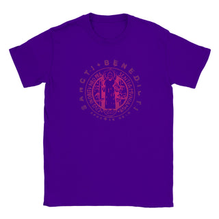 Purple Gradient St. Benedict Medal T-Shirt - view 8