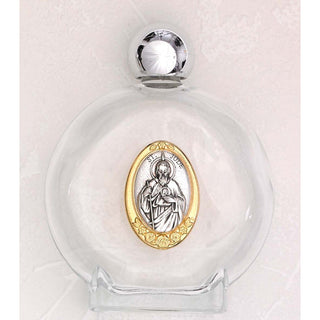 3-pack - Large 4 oz Saint Jude Glass Holy Water Bottle with Two Tone Medal