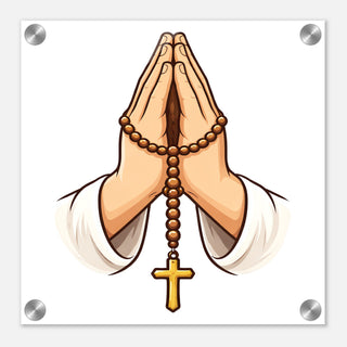 Praying Hands with Rosary Acrylic Wall Plaque - view 3