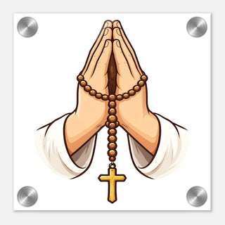 Praying Hands with Rosary Acrylic Wall Plaque - view 5